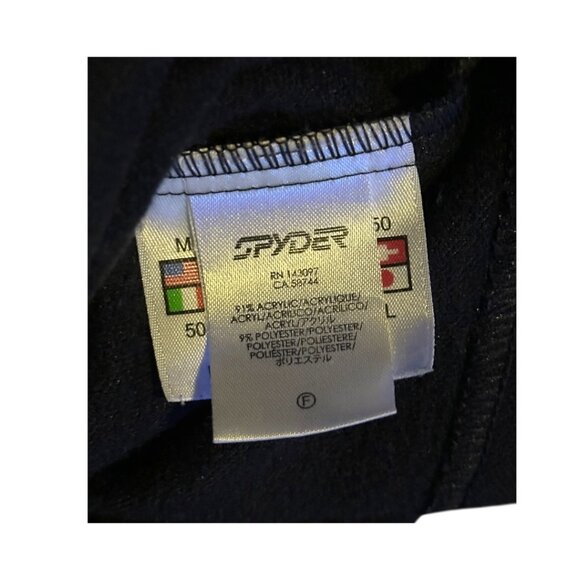 Spyder Men's 1/4 Zip Pull-over RARE Tribal Print High Collar in Black/White - Picture 4 of 5